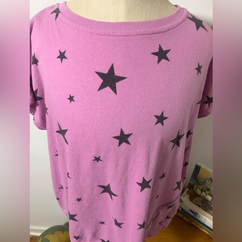 Seven7 Pink Crew Neck Zipper Detail T-Shirt M - Picture 8 of 14